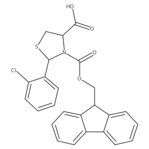 2-(2-chlorophenyl)-3-{[(9H-fluoren-9-yl)methoxy]carbonyl}-1,3-thiazolidine-4-carboxylic acid结构式