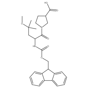 1-[2-({[(9H-fluoren-9-yl)methoxy]carbonyl}amino)-4-methoxy-4-methylpentanoyl]pyrrolidine-3-carboxylic acid结构式
