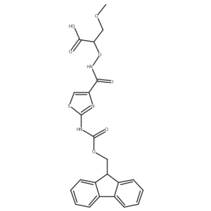 2-({[2-({[(9H-fluoren-9-yl)methoxy]carbonyl}amino)-1,3-thiazol-4-yl]formamido}oxy)-3-methoxypropanoic acid Structure