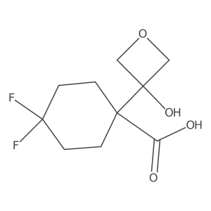 4,4-Difluoro-1-(3-hydroxyoxetan-3-yl)cyclohexane-1-carboxylic acid结构式