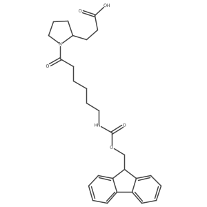 3-{1-[6-({[(9H-fluoren-9-yl)methoxy]carbonyl}amino)hexanoyl]pyrrolidin-2-yl}propanoic acid结构式