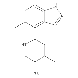 4-methyl-6-(5-methyl-1H-indazol-4-yl)piperidin-3-amine结构式