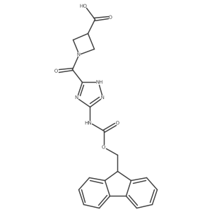 1-[5-({[(9H-fluoren-9-yl)methoxy]carbonyl}amino)-1H-1,2,4-triazole-3-carbonyl]azetidine-3-carboxylic acid结构式