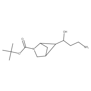 tert-butyl (1S,4R)-5-[(1R)-3-amino-1-hydroxypropyl]-2-azabicyclo[2.1.1]hexane-2-carboxylate结构式