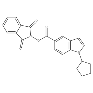 1,3-dioxo-2,3-dihydro-1H-isoindol-2-yl 1-cyclopentyl-1H-pyrazolo[3,4-b]pyridine-5-carboxylate结构式