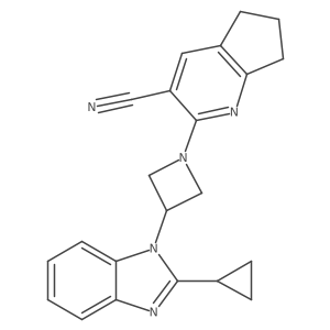 2-[3-(2-cyclopropyl-1H-1,3-benzodiazol-1-yl)azetidin-1-yl]-5H,6H,7H-cyclopenta[b]pyridine-3-carbonitrile Structure