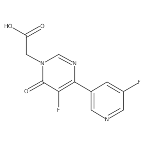 2-[5-Fluoro-4-(5-fluoropyridin-3-yl)-6-oxo-1,6-dihydropyrimidin-1-yl]acetic acid Structure