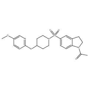 1-[5-({4-[(5-methoxypyrimidin-2-yl)oxy]piperidin-1-yl}sulfonyl)-2,3-dihydro-1H-indol-1-yl]ethan-1-one结构式