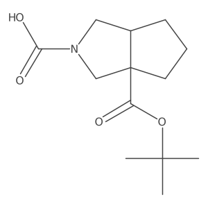 rac-(3aR,6aR)-3a-[(tert-butoxy)carbonyl]-octahydrocyclopenta[c]pyrrole-2-carboxylic acid结构式