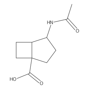 rac-(1R,4S,5S)-4-acetamidobicyclo[3.2.0]heptane-1-carboxylic acid结构式