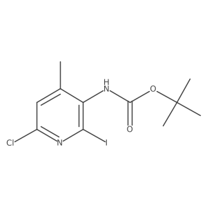 tert-butyl N-(6-chloro-2-iodo-4-methylpyridin-3-yl)carbamate结构式
