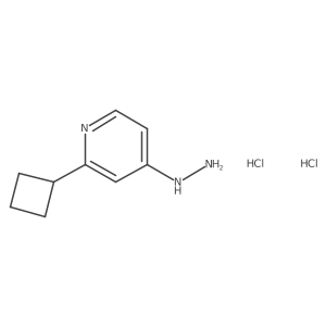 2-Cyclobutyl-4-hydrazinylpyridine dihydrochloride Structure