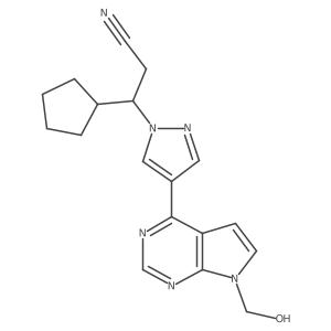 (3S)-3-cyclopentyl-3-{4-[7-(hydroxymethyl)-7H-pyrrolo[2,3-d]pyrimidin-4-yl]-1H-pyrazol-1-yl}propanenitrile Structure