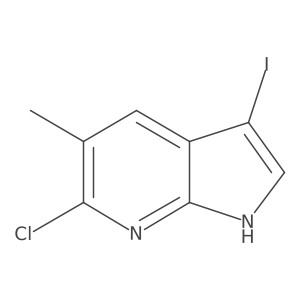 6-Chloro-3-iodo-5-methyl-1H-pyrrolo[2,3-b]pyridine结构式
