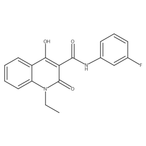 1-ethyl-N-(3-fluorophenyl)-4-hydroxy-2-oxo-1,2-dihydroquinoline-3-carboxamide结构式