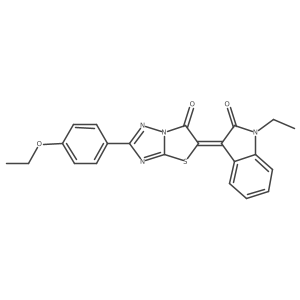 2-(4-Ethoxyphenyl)-5-(1-ethyl-2-oxoindolin-3-ylidene)thiazolo[3,2-b][1,2,4]triazol-6(5H)-one结构式