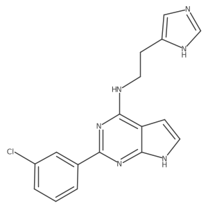 2-(3-chlorophenyl)-N-[2-(1H-imidazol-5-yl)ethyl]-7H-pyrrolo[2,3-d]pyrimidin-4-amine Structure