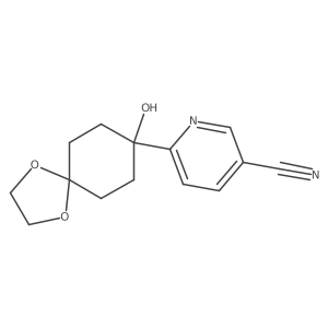 6-(8-Hydroxy-1,4-dioxaspiro[4.5]dec-8-yl)nicotinonitrile结构式