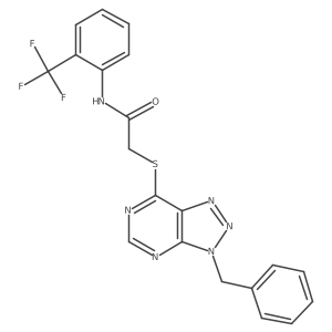 2-((3-benzyl-3H-[1,2,3]triazolo[4,5-d]pyrimidin-7-yl)thio)-N-(2-(trifluoromethyl)phenyl)acetamide Structure