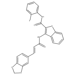 (Z)-3-(3-(benzo[d][1,3]dioxol-5-yl)acrylamido)-N-(2-fluorophenyl)benzofuran-2-carboxamide Structure