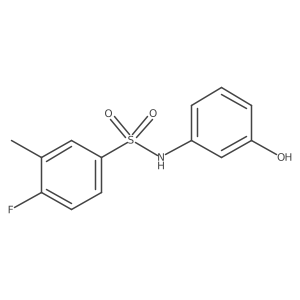 4-fluoro-N-(3-hydroxyphenyl)-3-methylbenzenesulfonamide结构式