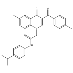 N-(4-isopropylphenyl)-2-(6-methyl-3-(4-methylbenzoyl)-4-oxoquinolin-1(4H)-yl)acetamide结构式