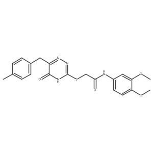 N-(3,4-dimethoxyphenyl)-2-((6-(4-methylbenzyl)-5-oxo-4,5-dihydro-1,2,4-triazin-3-yl)thio)acetamide结构式