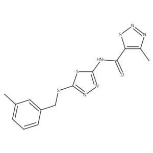 4-methyl-N-(5-{[(3-methylphenyl)methyl]sulfanyl}-1,3,4-thiadiazol-2-yl)-1,2,3-thiadiazole-5-carboxamide结构式