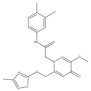 N-(3-chloro-4-methylphenyl)-2-(5-methoxy-2-(((4-methylthiazol-2-yl)thio)methyl)-4-oxopyridin-1(4H)-yl)acetamide结构式