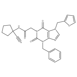 2-{3-benzyl-7-[(furan-2-yl)methyl]-2,6-dioxo-2,3,6,7-tetrahydro-1H-purin-1-yl}-N-(1-cyanocyclopentyl)acetamide Structure