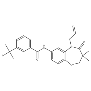 N-(5-allyl-3,3-dimethyl-4-oxo-2,3,4,5-tetrahydrobenzo[b][1,4]oxazepin-7-yl)-3-(trifluoromethyl)benzamide结构式
