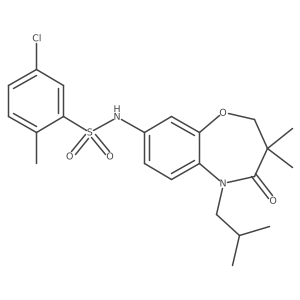 5-chloro-N-(5-isobutyl-3,3-dimethyl-4-oxo-2,3,4,5-tetrahydrobenzo[b][1,4]oxazepin-8-yl)-2-methylbenzenesulfonamide结构式