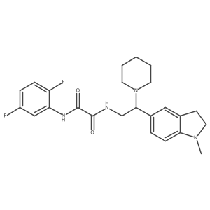 N1-(2,5-difluorophenyl)-N2-(2-(1-methylindolin-5-yl)-2-(piperidin-1-yl)ethyl)oxalamide结构式