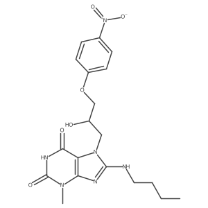 8-(butylamino)-7-(2-hydroxy-3-(4-nitrophenoxy)propyl)-3-methyl-1H-purine-2,6(3H,7H)-dione结构式