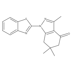 1-(1,3-benzothiazol-2-yl)-3,6,6-trimethyl-1,5,6,7-tetrahydro-4H-indazol-4-one结构式