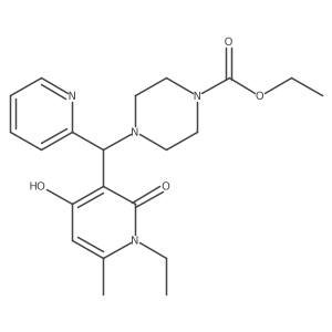 Ethyl 4-((1-ethyl-4-hydroxy-6-methyl-2-oxo-1,2-dihydropyridin-3-yl)(pyridin-2-yl)methyl)piperazine-1-carboxylate Structure