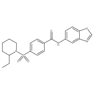 N-(benzo[d]thiazol-5-yl)-4-((2-ethylpiperidin-1-yl)sulfonyl)benzamide Structure