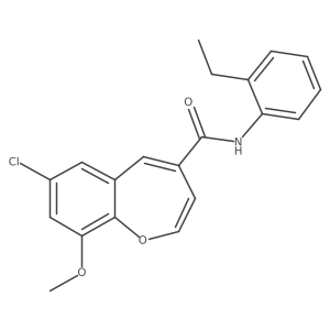 7-chloro-N-(2-ethylphenyl)-9-methoxy-1-benzoxepine-4-carboxamide结构式