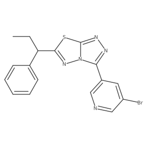 3-(5-Bromo-3-pyridinyl)-6-(1-phenylpropyl)[1,2,4]triazolo[3,4-b][1,3,4]thiadiazole Structure
