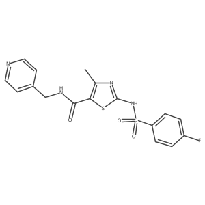 5-Thiazolecarboxamide, 2-[[(4-fluorophenyl)sulfonyl]amino]-4-methyl-N-(4-pyridinylmethyl)- Structure