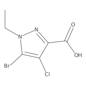 5-bromo-4-chloro-1-ethyl-1H-pyrazole-3-carboxylic acid结构式