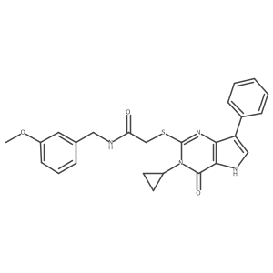 2-({3-cyclopropyl-4-oxo-7-phenyl-3H,4H,5H-pyrrolo[3,2-d]pyrimidin-2-yl}sulfanyl)-N-[(3-methoxyphenyl)methyl]acetamide Structure