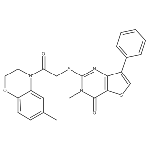 3-methyl-2-{[2-(6-methyl-2,3-dihydro-4H-1,4-benzoxazin-4-yl)-2-oxoethyl]thio}-7-phenylthieno[3,2-d]pyrimidin-4(3H)-one Structure