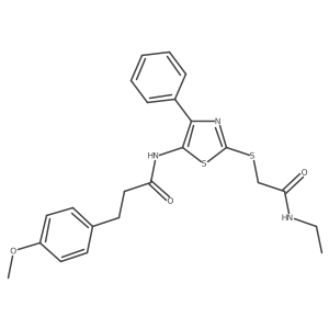 N-(2-((2-(ethylamino)-2-oxoethyl)thio)-4-phenylthiazol-5-yl)-3-(4-methoxyphenyl)propanamide结构式