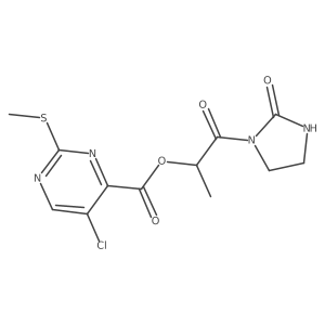 1-Oxo-1-(2-oxoimidazolidin-1-yl)propan-2-yl 5-chloro-2-(methylsulfanyl)pyrimidine-4-carboxylate结构式