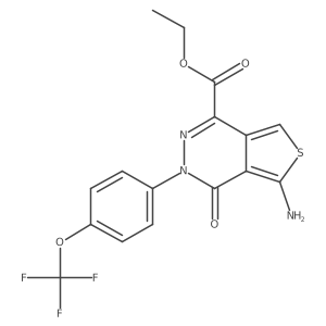 CCOC(=O)c1nn(-c2ccc(OC(F)(F)F)cc2)c(=O)c2c(N)scc12结构式