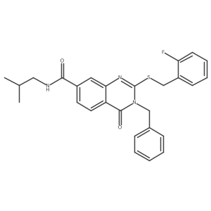 3-benzyl-2-((2-fluorobenzyl)thio)-N-isobutyl-4-oxo-3,4-dihydroquinazoline-7-carboxamide Structure