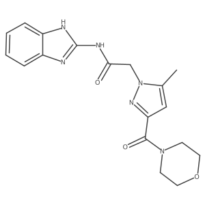 N-(1H-benzo[d]imidazol-2-yl)-2-(5-methyl-3-(morpholine-4-carbonyl)-1H-pyrazol-1-yl)acetamide Structure