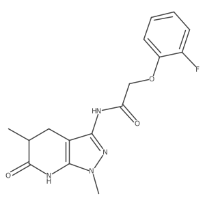 N-(1,5-dimethyl-6-oxo-4,5,6,7-tetrahydro-1H-pyrazolo[3,4-b]pyridin-3-yl)-2-(2-fluorophenoxy)acetamide结构式