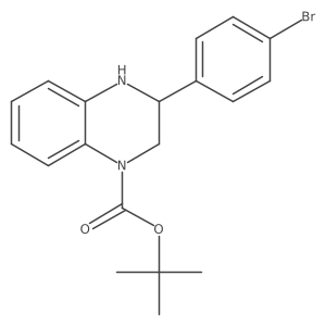 Tert-butyl 3-(4-bromophenyl)-1,2,3,4-tetrahydroquinoxaline-1-carboxylate结构式